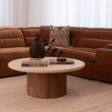 Lorde 6 Piece Corner Lounge with Electric Recliners - Provence Cinnamon