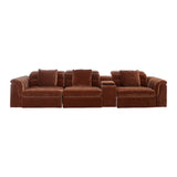 Lorde 3 Seater with 2 Recliners and Console - Provence Cinnamon