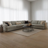 Monaco Corner Lounge - (additional armless) 6 Extra Wide Seats - Light Grey