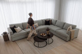 Monaco Corner Lounge - (additional armless) 6 Extra Wide Seats - Light Grey