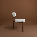 Coco Dining Chair - Sandstone with Walnut Legs
