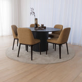 Ellery Dining Chair - Camel with Walnut Legs