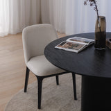 Ellery Dining Chair - Ecru with Ebony Legs