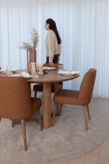 Mercer Round Dining Table - Honey Oak