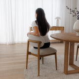 Hadley Dining Chair - Oat with Natural Oak Legs