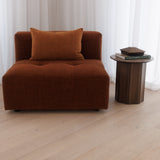 Luna Marble Wood Side Table
