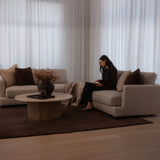 Harlow 4 Seater Lounge with Ottoman - Sand