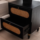 Yara 2 Drawer Bedside - Black