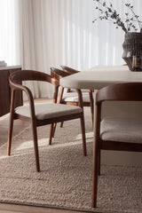 Soren Dining Chair - Ivory with Coffee Bean Legs