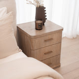 Aira 3 Drawer Bedside - Honey Oak