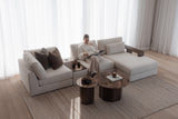 Havern 3 Seater with Bookcase & Reversible Chaise - Ivory & Espresso