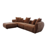 Enzo 3 Seater Chaise Lounge - Grace Cookie