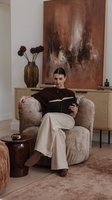 Loui Swivel Arm Chair - Ash