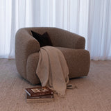 Sade Swivel Arm Chair - Capri Raisin