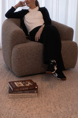 Sade Swivel Arm Chair - Capri Raisin