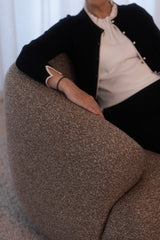 Sade Swivel Arm Chair - Capri Raisin