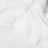 Linen Queen/King Flat Sheet with Border - White