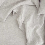 Linen Queen/King Flat Sheet with Border - Pinstripe