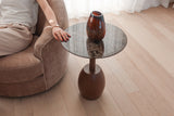 Sinclair Side Table - Emparado Marble Top & Mocha Base