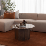 Luna Marble Wood Coffee Table