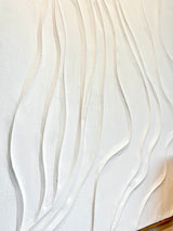 Wavy Hand Painted Wall Art - White