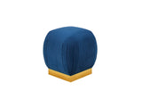 Imogen Round Ottoman - Velvet Blue
