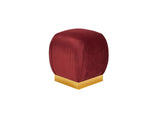 Imogen Round Ottoman - Velvet Red