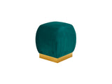 Imogen Round Ottoman - Velvet Green