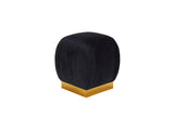 Imogen Round Ottoman - Velvet Black