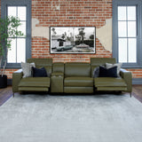 Manhattan 3 Seater Recliner Lounge with Console - Regatta Fern