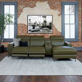 Manhattan 3 Seater Recliner Chaise Lounge with Console - Regatta Fern