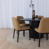 Ellery Dining Chair - Camel with Walnut Legs