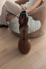 Sinclair Side Table - Emparado Marble Top & Mocha Base