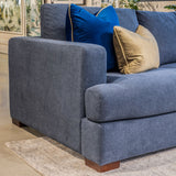 Monaco Corner Lounge - (additional armless) 6 Extra Wide Seats - Denim