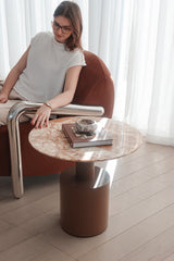 Theo Side Table - Cream & Mocha