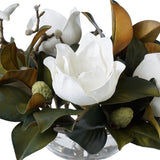 Magnolia Grandiflora Dahlia Bowl White - Glass