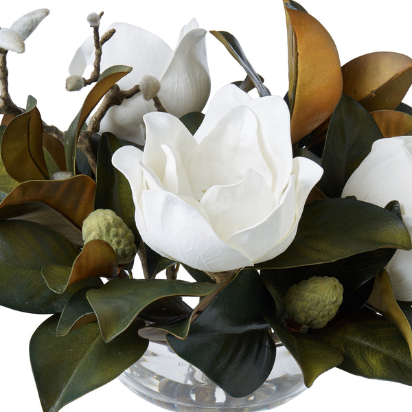 Magnolia Grandiflora Dahlia Bowl White - Glass