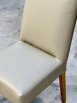 Denmark Full Leather Dining Chair - Ivory