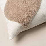 Abstract Lumbar Cushion with Feather Insert - Ecru