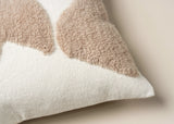 Abstract Lumbar Cushion with Feather Insert - Ecru