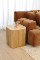 Travertine Side Table