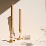 Beaded Fountain Large Brass Candle Holder - Coral