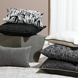 Black Palm Fabric Cushion
