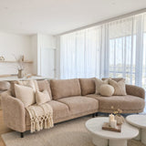 Blaire 3 Seater RHS Chaise Lounge - Mushroom