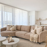Blaire 3 Seater Chaise Lounge - Mushroom