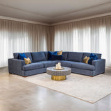 Monaco Corner Lounge - 5 Extra Wide Seats - Denim