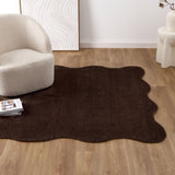 Tierra Scalloped Rug - Chocolate