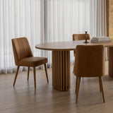 Camden Dining Chair - Cognac with Honey Oak Legs