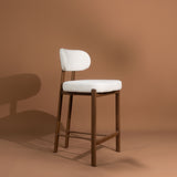 Coco Counter Stool - Sandstone with Walnut Legs