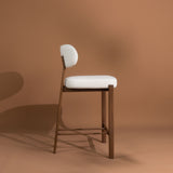 Coco Counter Stool - Sandstone with Walnut Legs